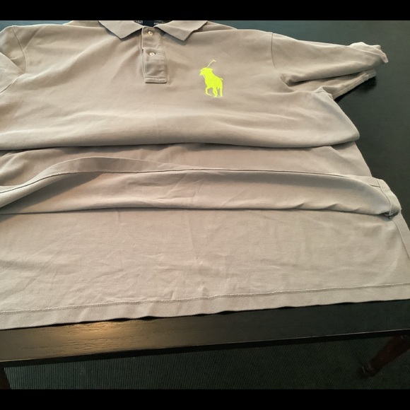 Ralph Lauren Grey Yellow Big Pony 3 Polo Men’s XLT - Picture 8 of 9